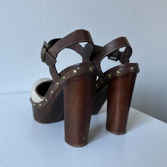 Vintage 90s Aldo Platform Studded Sandals - Picture 7 of 8